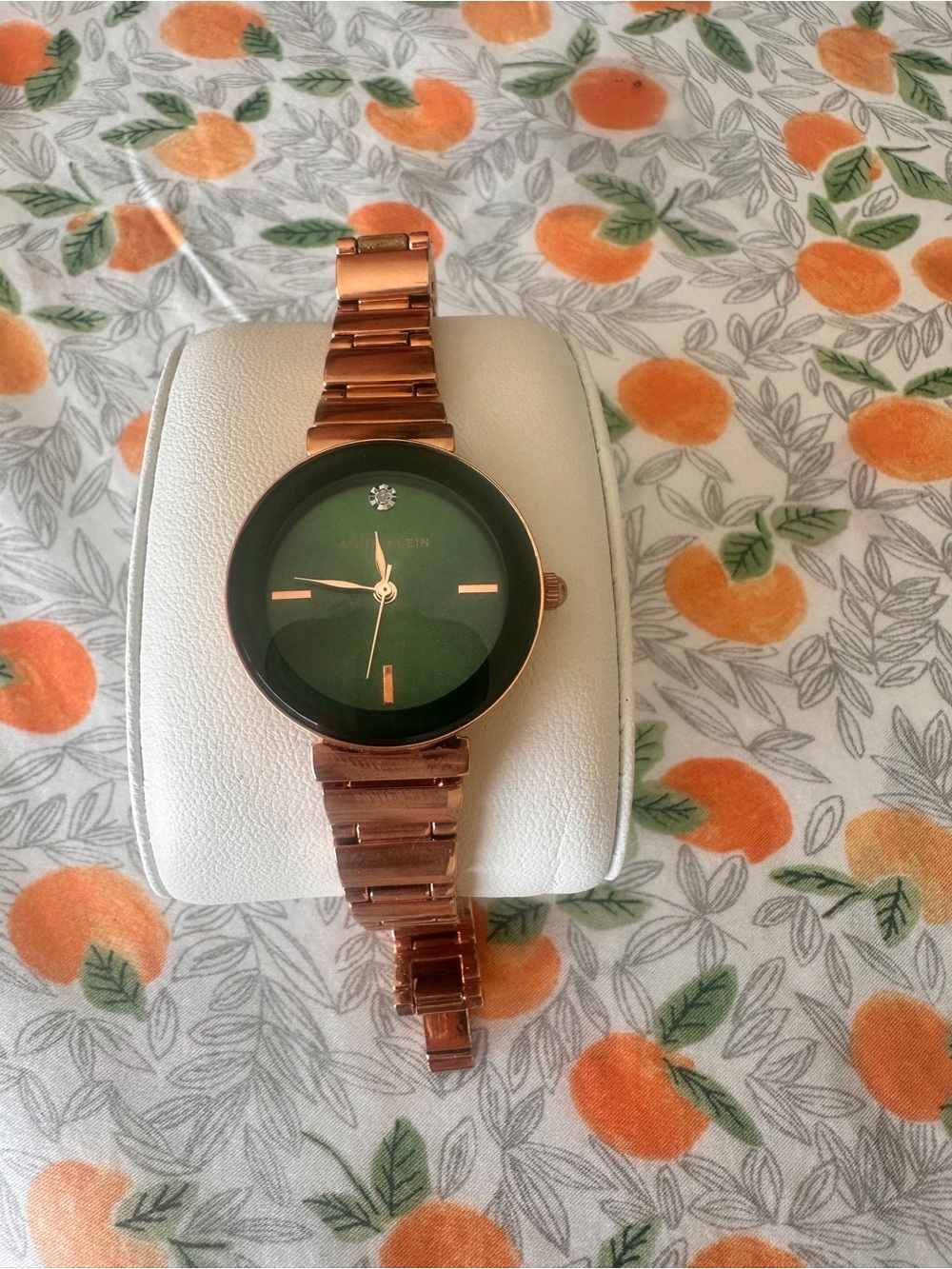 Anne Klein Rose Gold Bracelet Watch with Green Dial